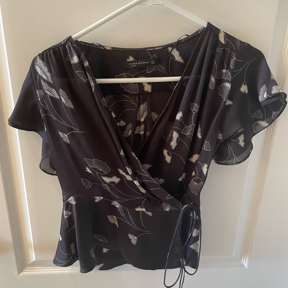 Zara Navy Blue Blouse